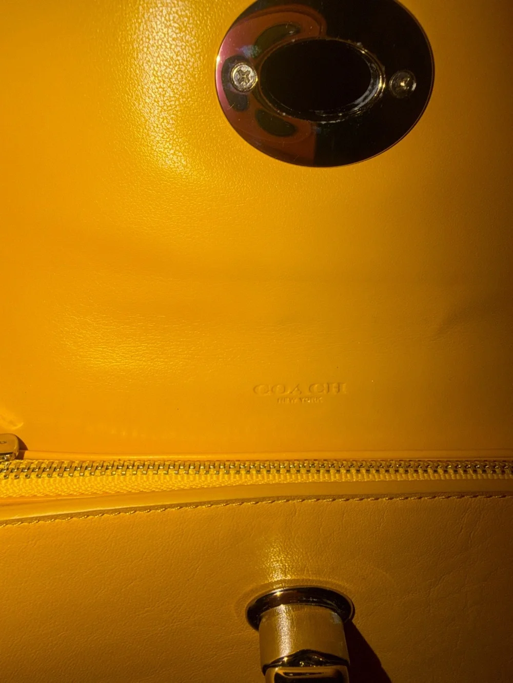 Coach Yellow Turn-Lock Leather Wallet